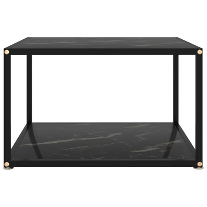 Tavolino da Salotto Nero 60x60x35 cm in Vetro Temperato
