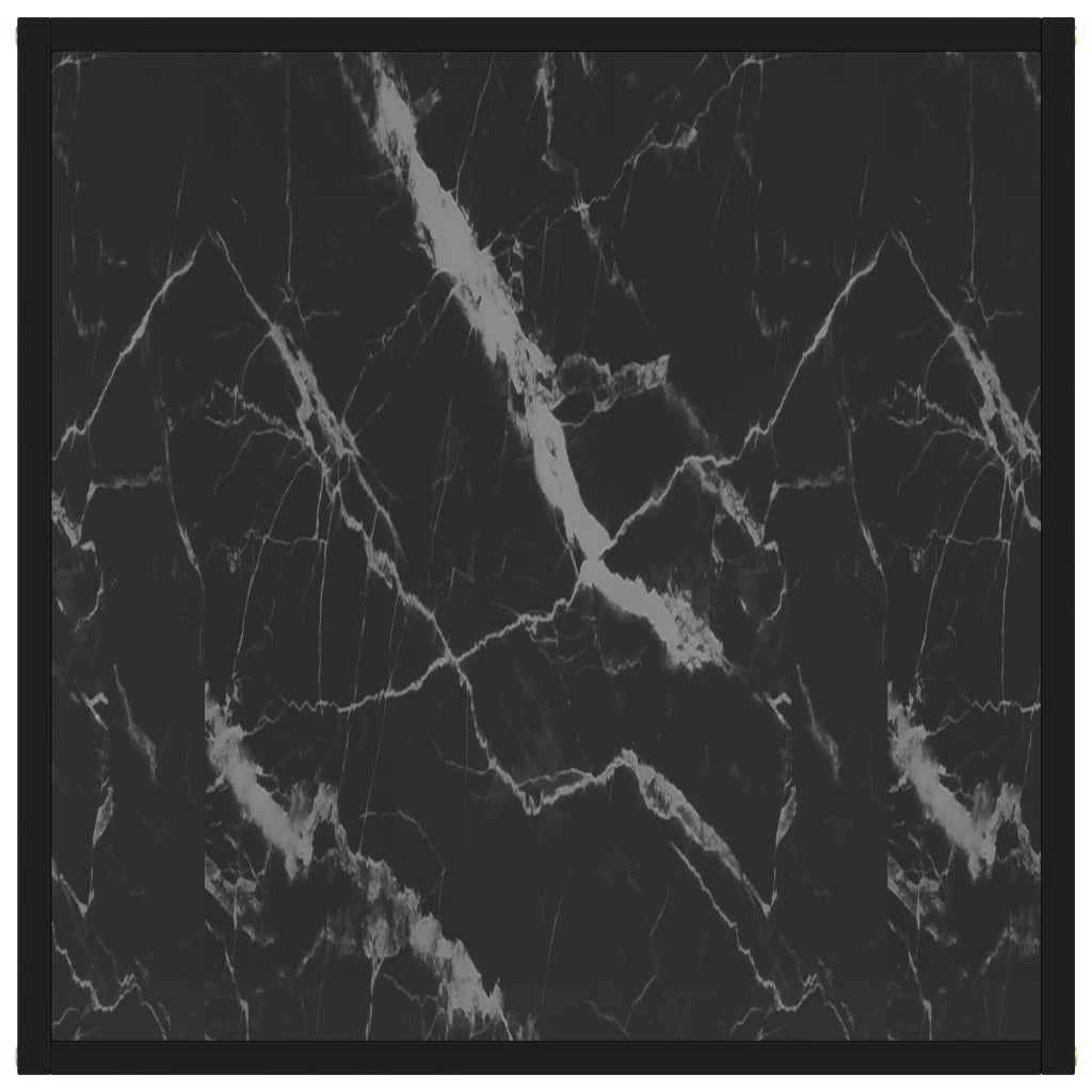 Tavolino da Salotto Nero 60x60x35 cm in Vetro Temperato
