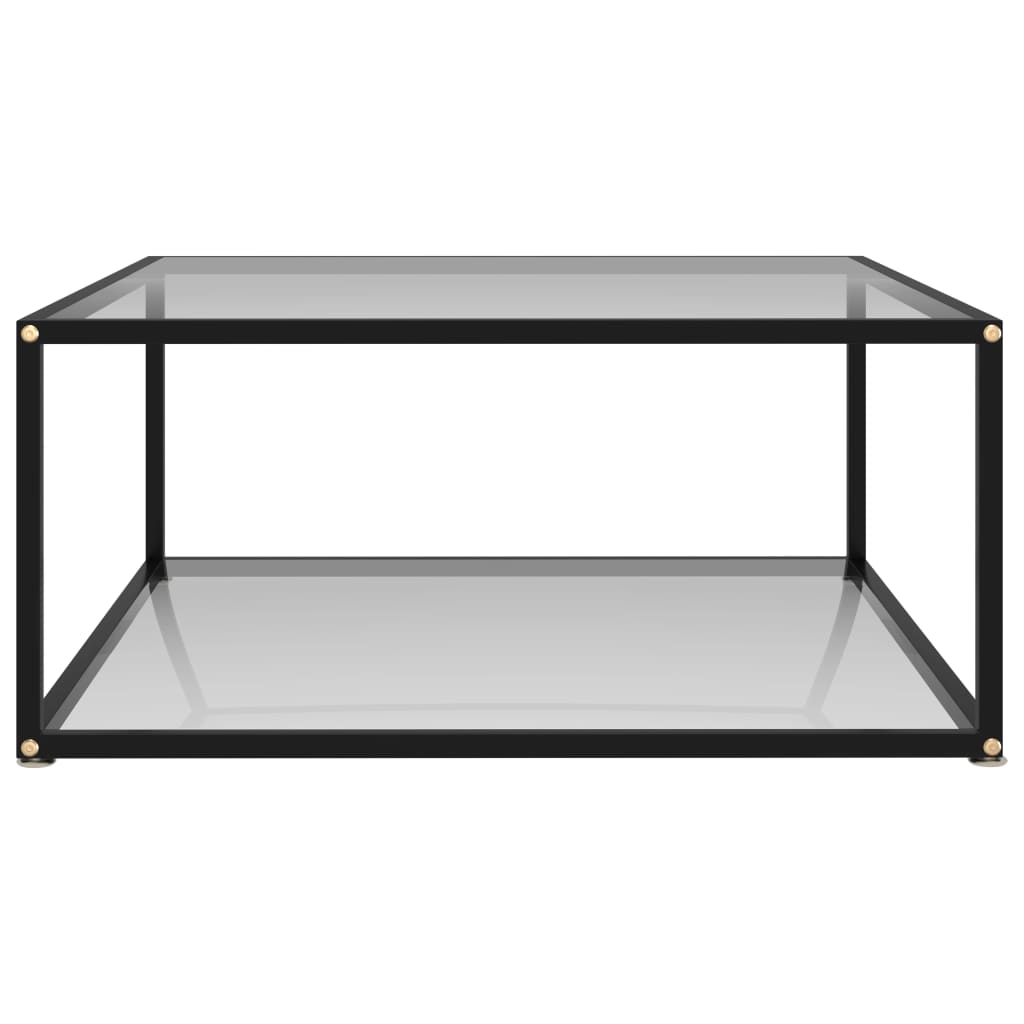 Tavolino da Salotto Trasparente 80x80x35 cm in Vetro Temperato