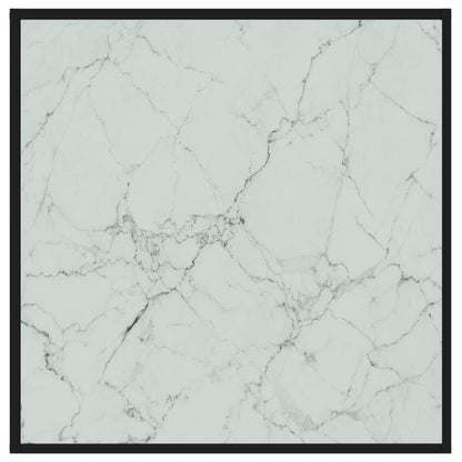 Tavolino da Salotto Bianco 80x80x35 cm in Vetro Temperato