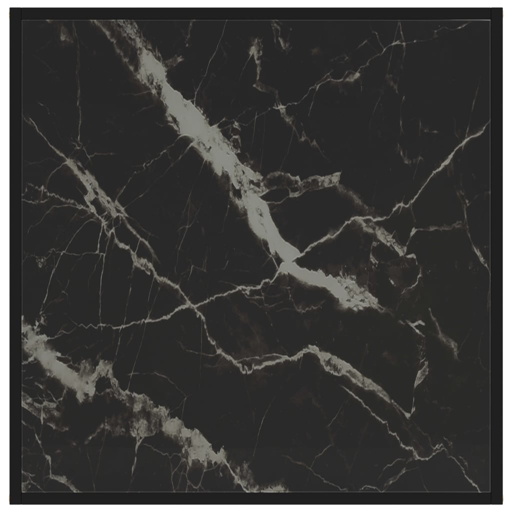 Tavolino da Salotto Nero 80x80x35 cm in Vetro Temperato