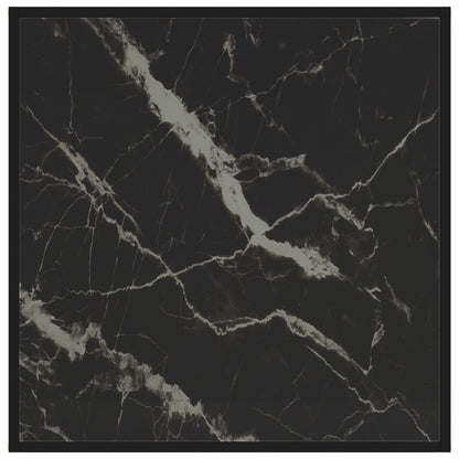 Tavolino da Salotto Nero 80x80x35 cm in Vetro Temperato