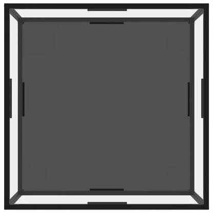 Tavolino Trasparente e Nero 80x80x35cm in Vetro Temperato