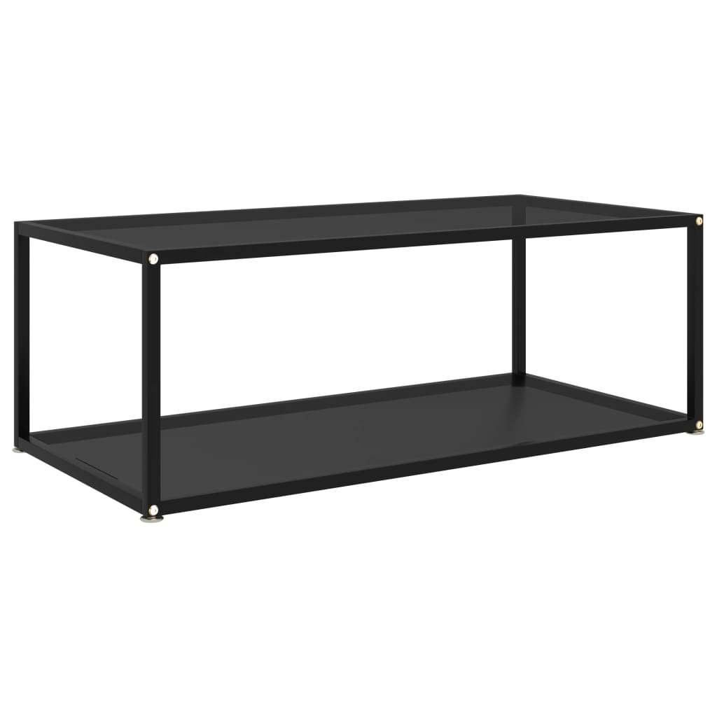 322898 Coffee Table Black 100x50x35 cm Tempered Glass