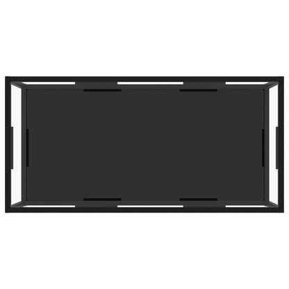 Tavolino Salotto Trasparente e Nero 100x50x35cm Vetro Temperato