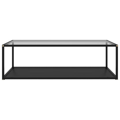 Tavolino Salotto Trasparente e Nero 120x60x35cm Vetro Temperato