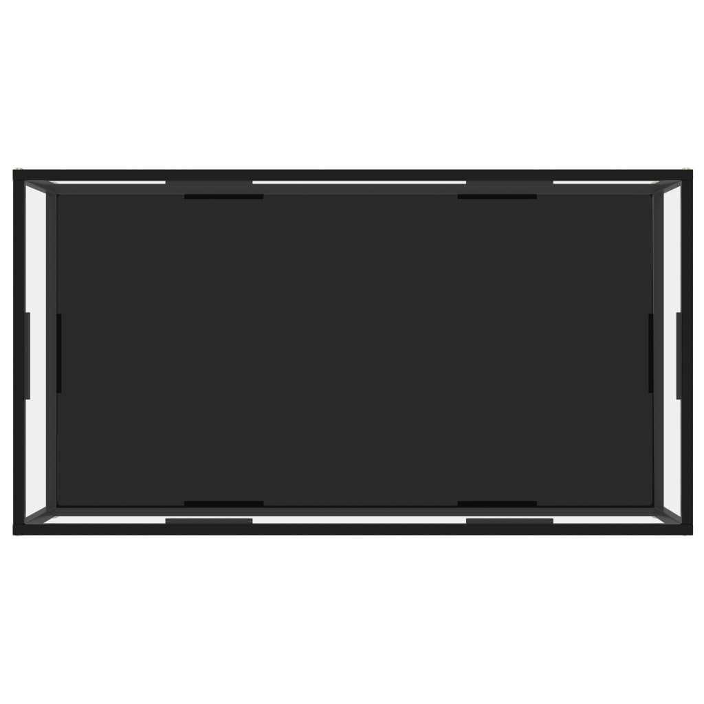 Tavolino Salotto Trasparente e Nero 120x60x35cm Vetro Temperato