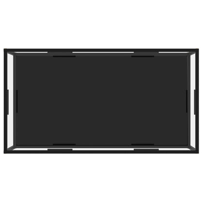 Tavolino Salotto Trasparente e Nero 120x60x35cm Vetro Temperato