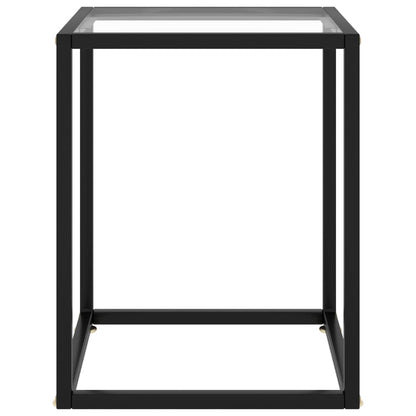 Tavolino da Salotto Nero con Vetro Temperato 40x40x50 cm