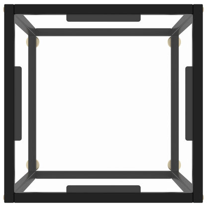 Tavolino da Salotto Nero con Vetro Temperato 40x40x50 cm