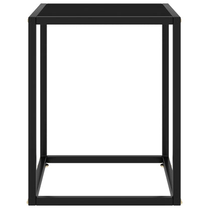 Tavolino da Salotto Nero con Vetro Nero 40x40x50 cm