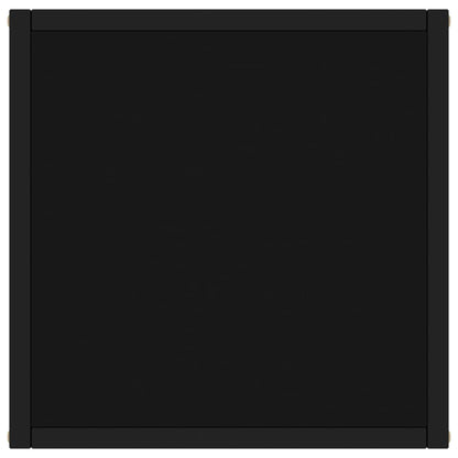 Tavolino da Salotto Nero con Vetro Nero 40x40x50 cm