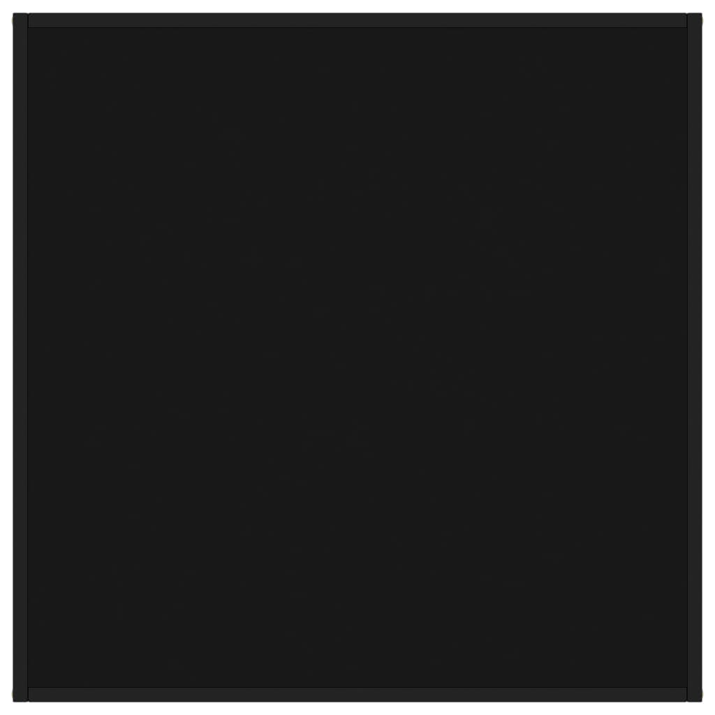Tavolino da Salotto Nero con Vetro Nero 90x90x50 cm