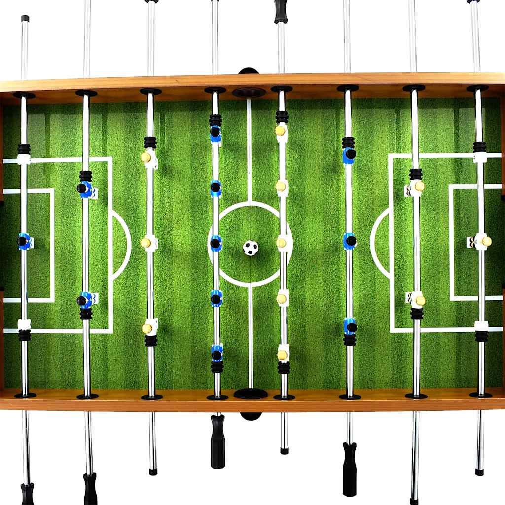 Tavolo Calcio Balilla Acciaio 140x74,5x87,5cm Marroncino e Nero
