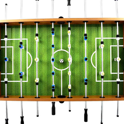 Tavolo Calcio Balilla Acciaio 140x74,5x87,5cm Marroncino e Nero