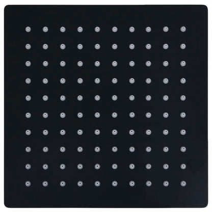 Testa Doccia a Pioggia in Acciaio Inoxe 20x20 cm Quadrata Nera