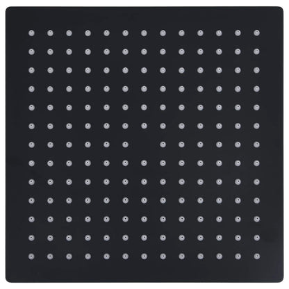 Testa Doccia a Pioggia in Acciaio Inox 30x30 cm Quadrata Nera
