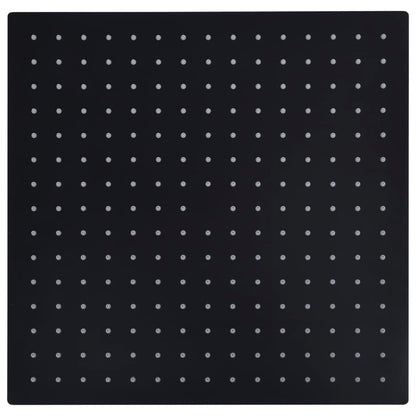 Testa Doccia a Pioggia in Acciaio Inox 40x40 cm Quadrata Nera