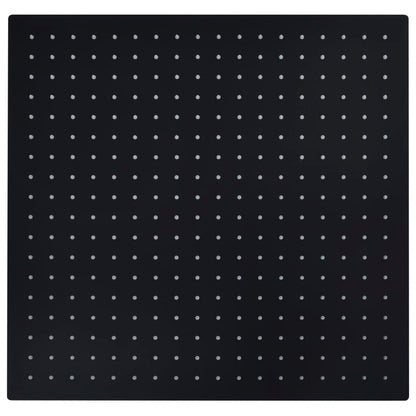 Testa Doccia a Pioggia in Acciaio Inox 50x50 cm Quadrata Nera