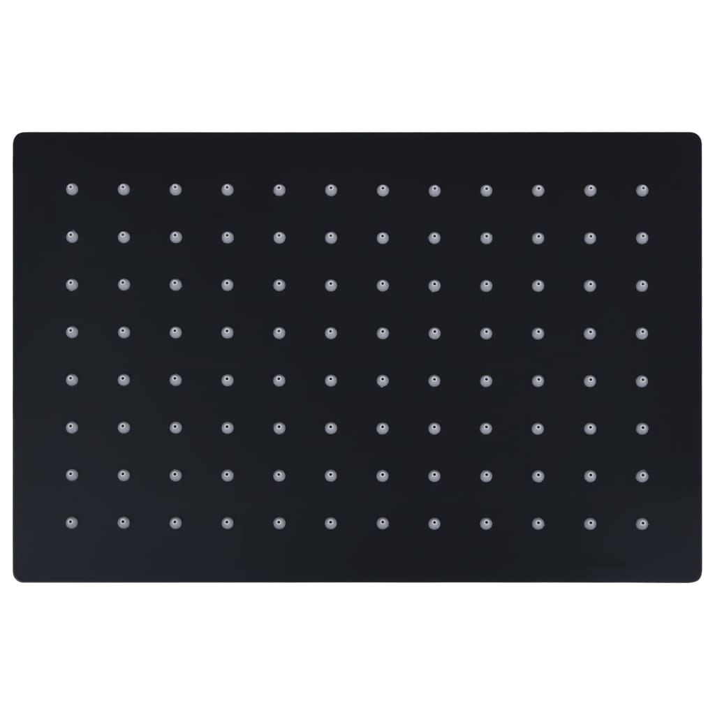 Testa Doccia a Pioggia Acciaio Inox 30x20 cm Rettangolare Nera