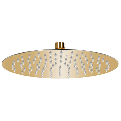 Testa Doccia a Pioggia in Acciaio Inox 25 cm Rotonda Oro