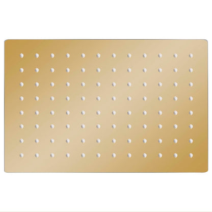 Testa Doccia a Pioggia in Acciaio Inox 30x20cm Rettangolare Oro
