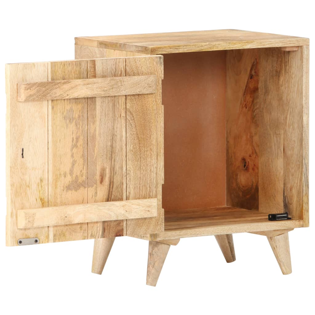 Comodino Intagliato 40x30x50 cm in Legno Massello di Mango
