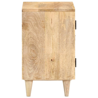 Comodino Intagliato 40x30x50 cm in Legno Massello di Mango