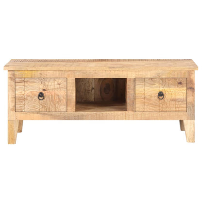Tavolino da Salotto 100x55x40 cm in Legno di Mango Grezzo