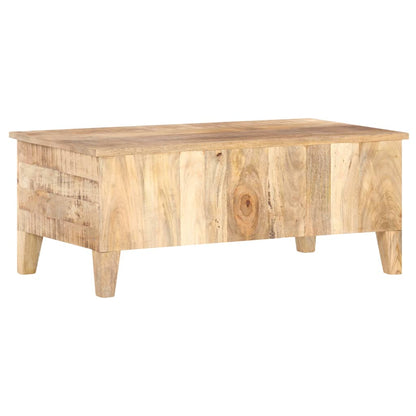 Tavolino da Salotto 100x55x40 cm in Legno di Mango Grezzo