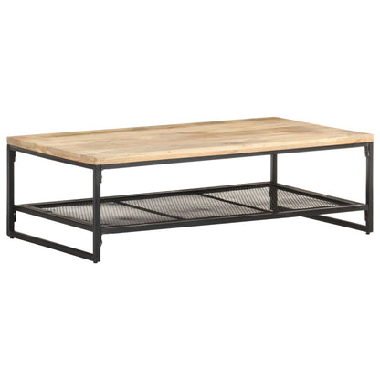 Tavolino da Salotto 110x60x35 cm in Legno Massello di Mango