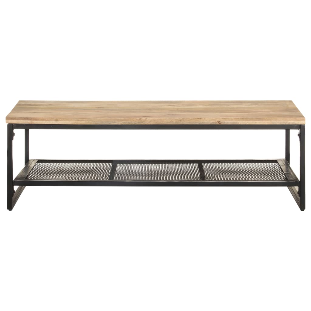 Tavolino da Salotto 110x60x35 cm in Legno Massello di Mango