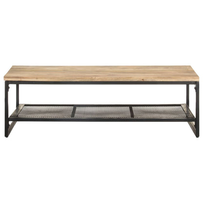 Tavolino da Salotto 110x60x35 cm in Legno Massello di Mango