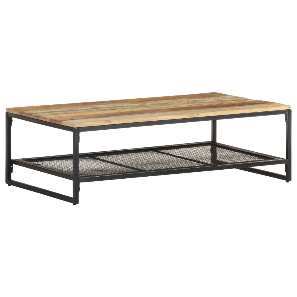 Tavolino da Salotto 110x60x35 cm in Legno Massello di Recupero