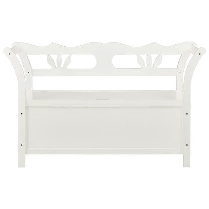 Cassapanca 126 cm Bianca in Legno Massello di Abete