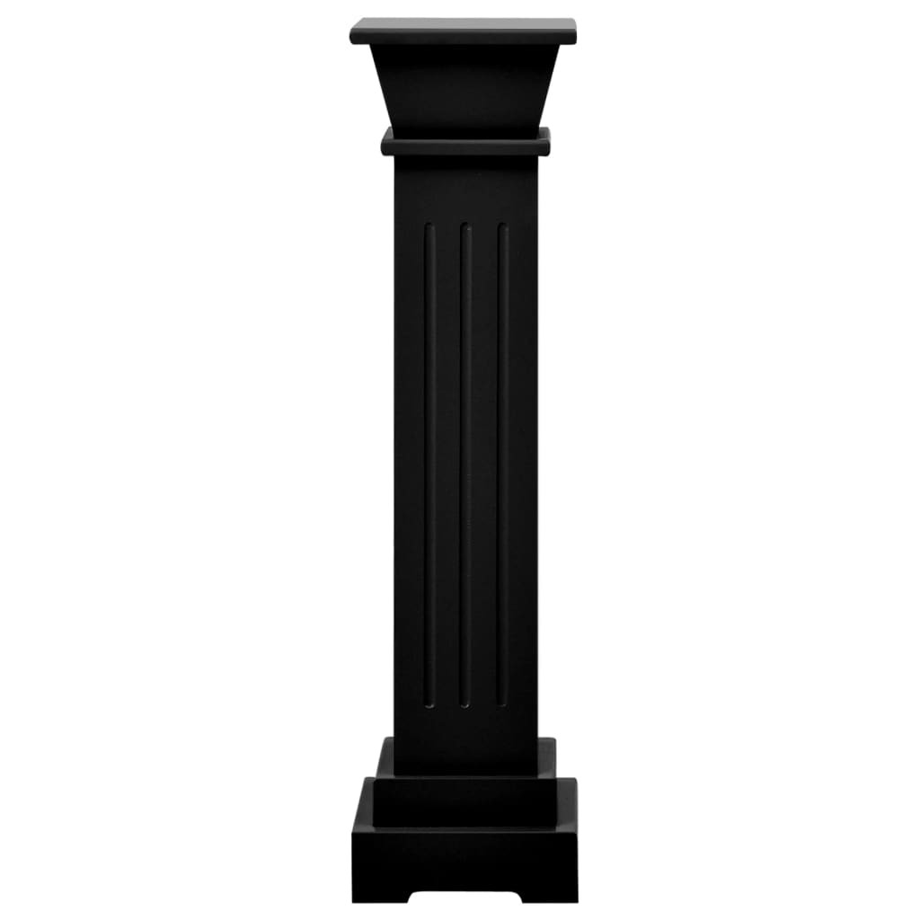 Piedistallo per Piante Quadrato Classico Nero 17x17x66 cm MDF