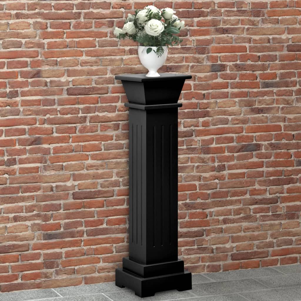 Piedistallo per Piante Quadrato Classico Nero 17x17x66 cm MDF