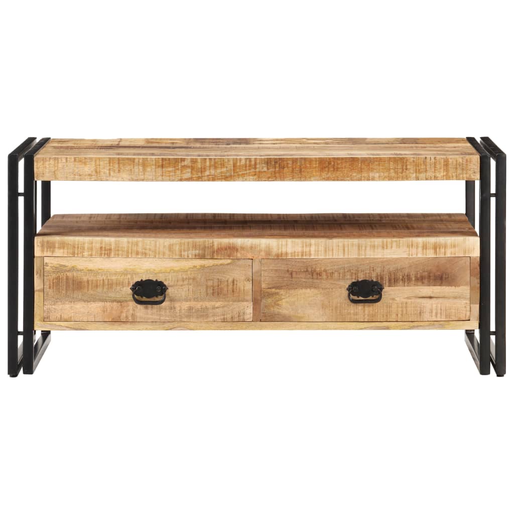 Tavolino da Salotto 100x55x45 cm in Legno di Mango Grezzo