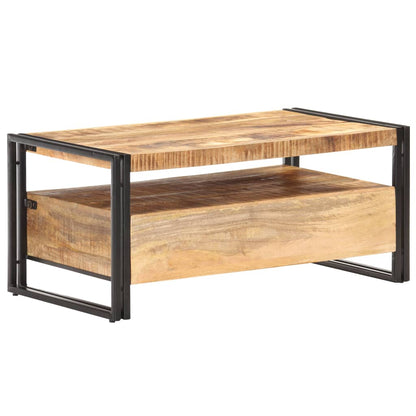 Tavolino da Salotto 100x55x45 cm in Legno di Mango Grezzo