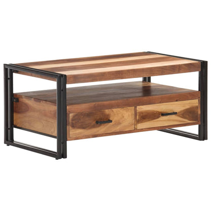 Tavolino da Salotto 100x55x45 cm in Legno Massello di Acacia