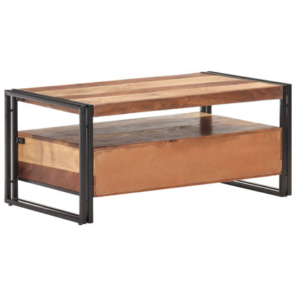 Tavolino da Salotto 100x55x45 cm in Legno Massello di Acacia