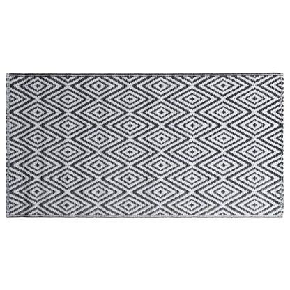 Tappeto da Esterni ARAKIL Bianco e Nero 80x150 cm in PP