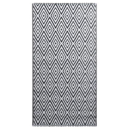 Tappeto da Esterni ARAKIL Bianco e Nero 120x180 cm in PP