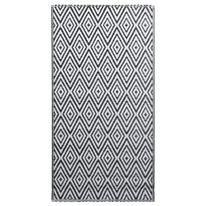 Tappeto da Esterni ARAKIL Bianco e Nero 160x230 cm in PP