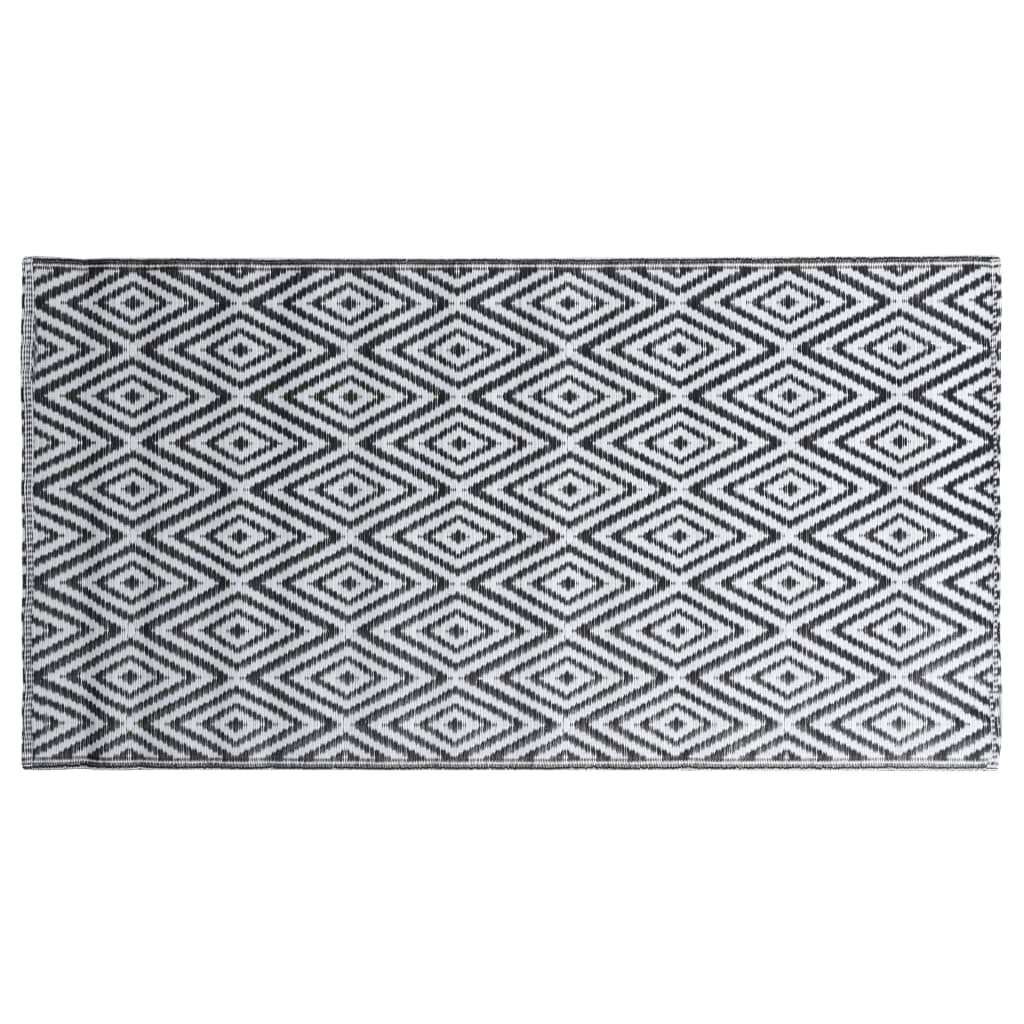 Tappeto da Esterni ARAKIL Bianco e Nero 160x230 cm in PP