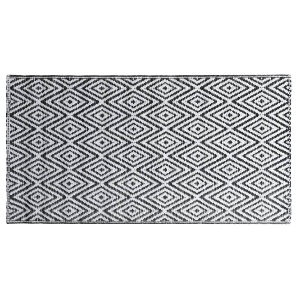 Tappeto da Esterni ARAKIL Bianco e Nero 190x290 cm in PP