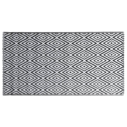 Tappeto da Esterni ARAKIL Bianco e Nero 190x290 cm in PP
