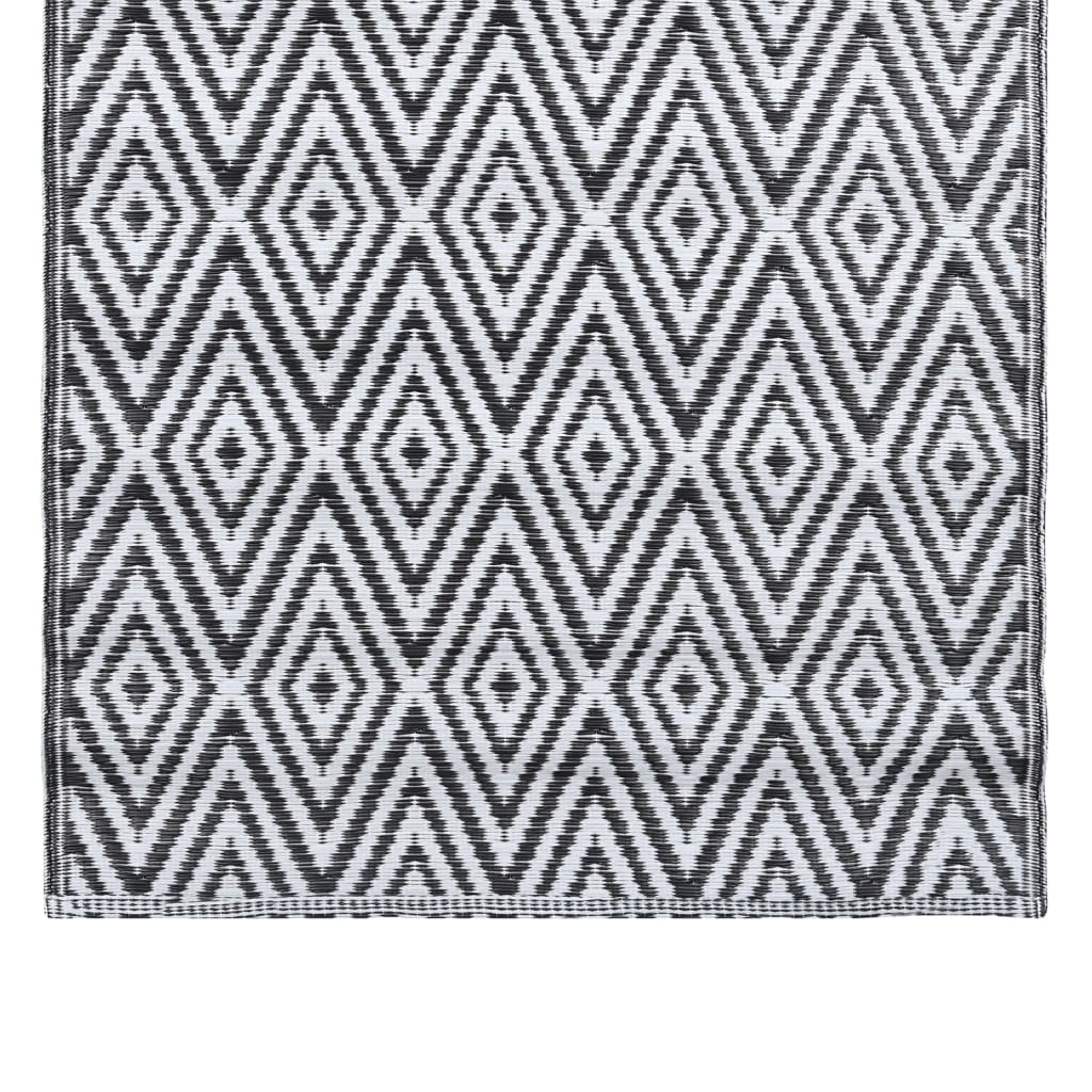 Tappeto da Esterni ARAKIL Bianco e Nero 190x290 cm in PP