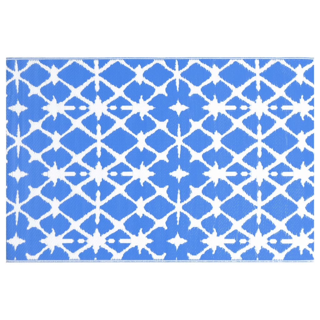 Tappeto da Esterni ARAKIL Blu e Bianco 190x290 cm in PP