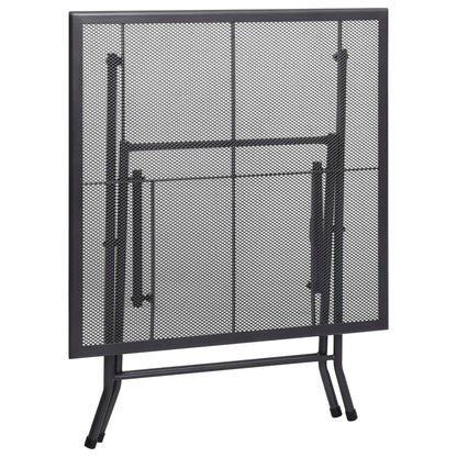 Tavolo Pieghevole a Rete 80x80x72 cm in Acciaio Antracite
